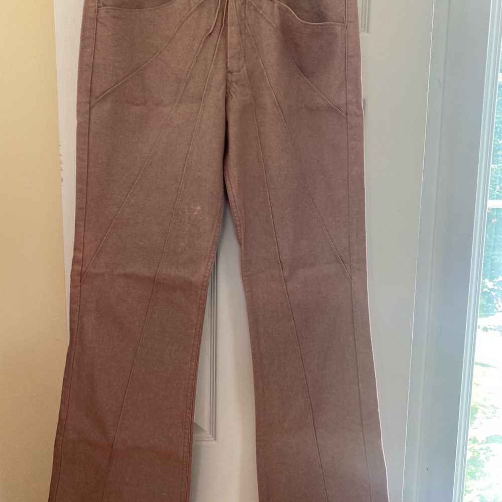 Catherine Malandrino Pink Sunburst sun ☀️ Flare Jeans with Panel Seams